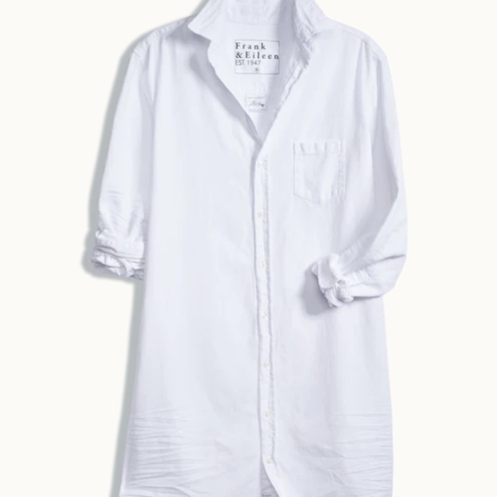 Frank & Eileen Mary Denim Shirt Dress White Large